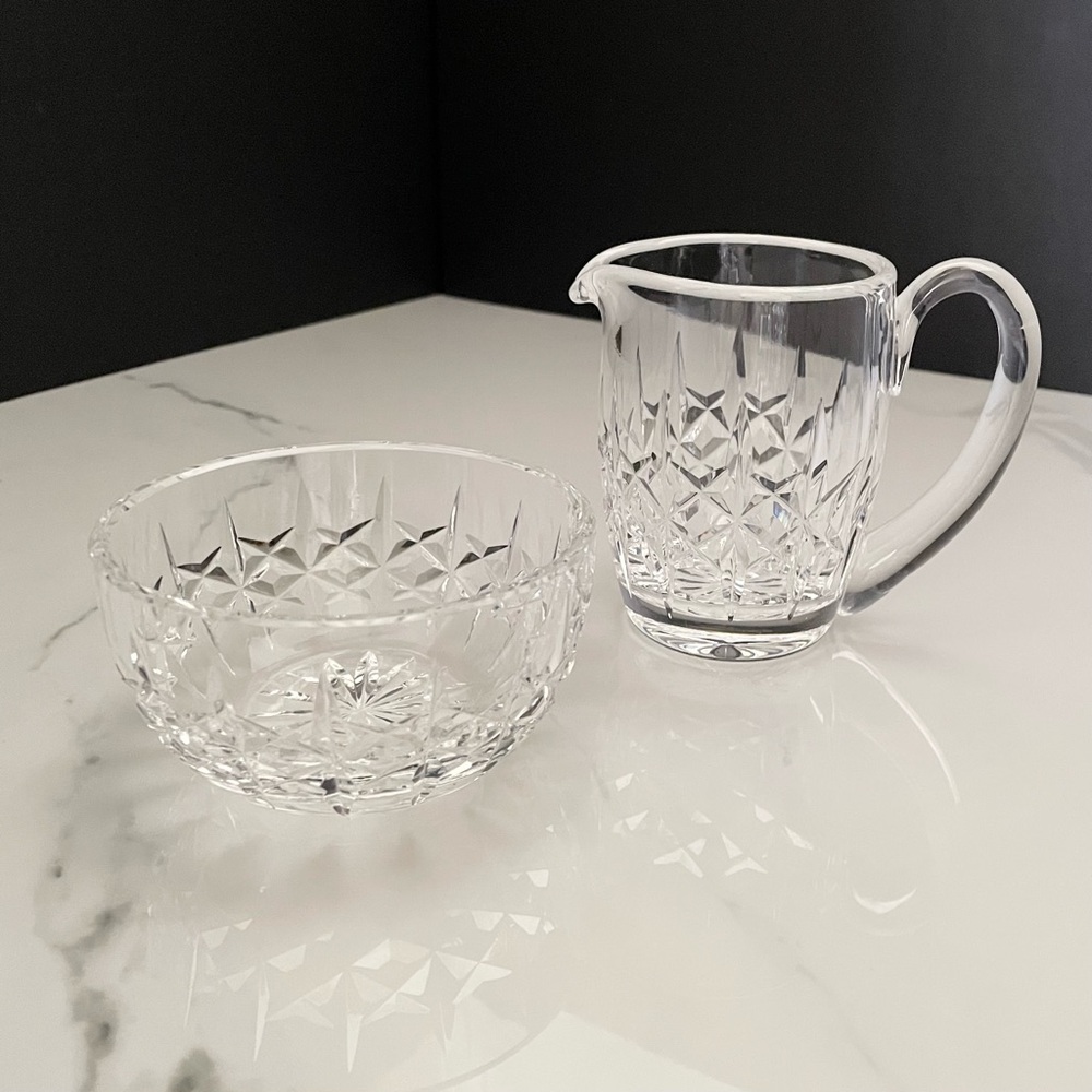 Large Sugar Creamer SET - Kerry Pattern by Waterford Crystal